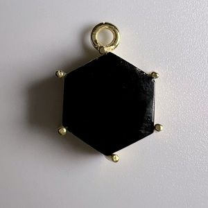 24k Gold Plated Black Onyx Necklace Pendant